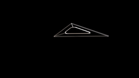 animation of set square icon moving on black background