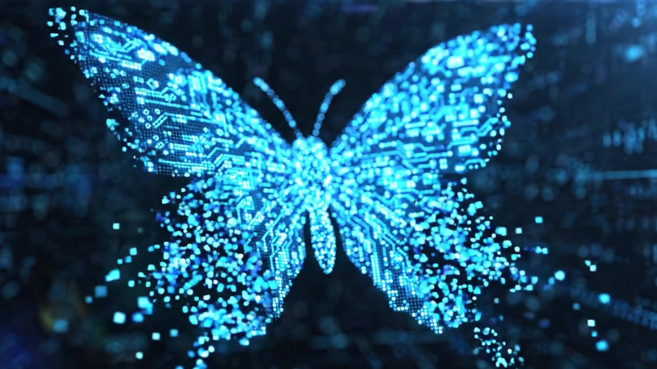 A Captivating Digital Butterfly: Exploring the Intersection of Nature and Technology in a Stunning Display of Pixel-Perfect Artistry and Innovation