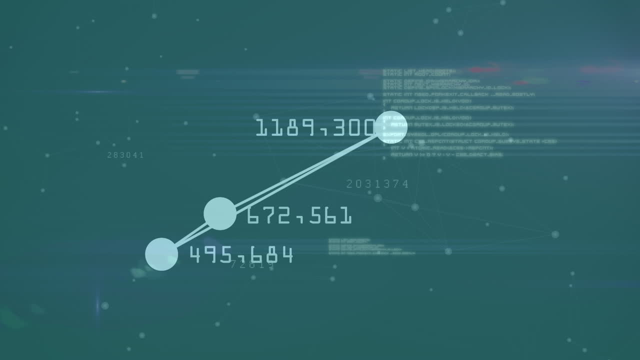 animación digital del procesamiento de datos y formas geométricas flotando contra un fondo azul