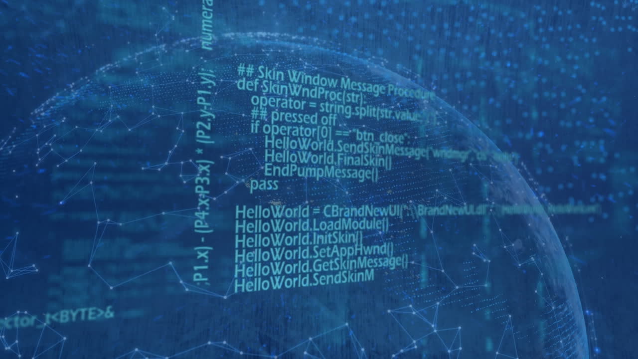 Animation of data processing over globe