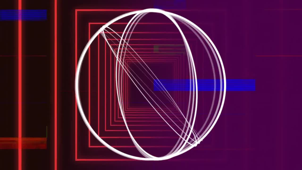 círculo girando a su alrededor contra formas cuadradas