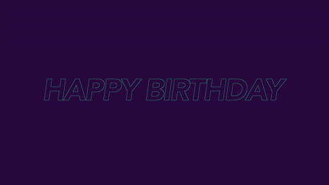 feliz cumpleaños en letras blancas y negras dispuestas diagonalmente.