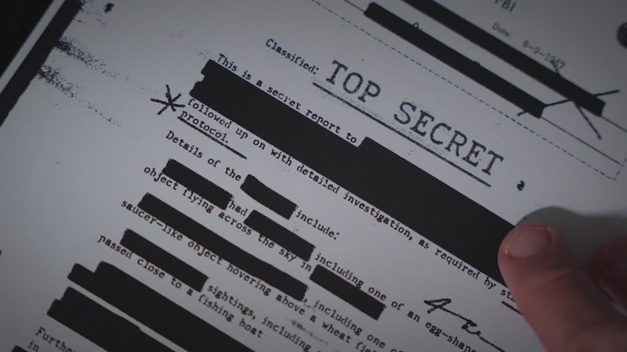 Classified FBI document about UFO sightings
