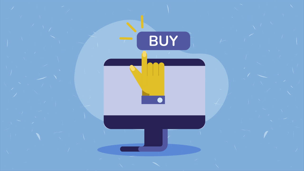 desktop computer tech social marketing animation