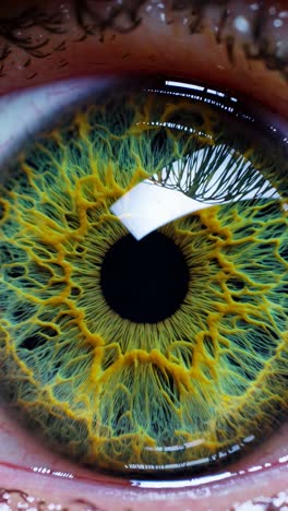 close-up video of a vibrant green eye, capturing intricate iris details