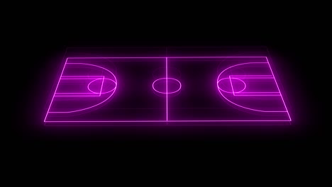 animation of pink neon sports stadium on black background