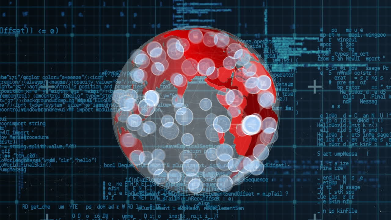 Globe and digital apps icons