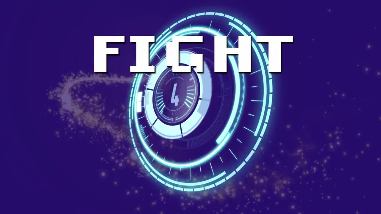 전투 텍스트 배너의 애니메이션과 는 별에 대한 라운드 스캐너를 통해 카운트다운