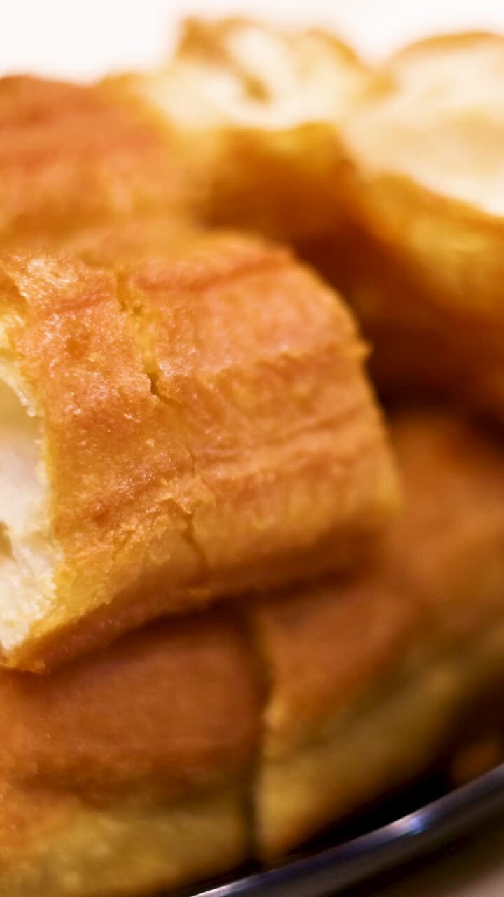 Dough sticks and congee served together