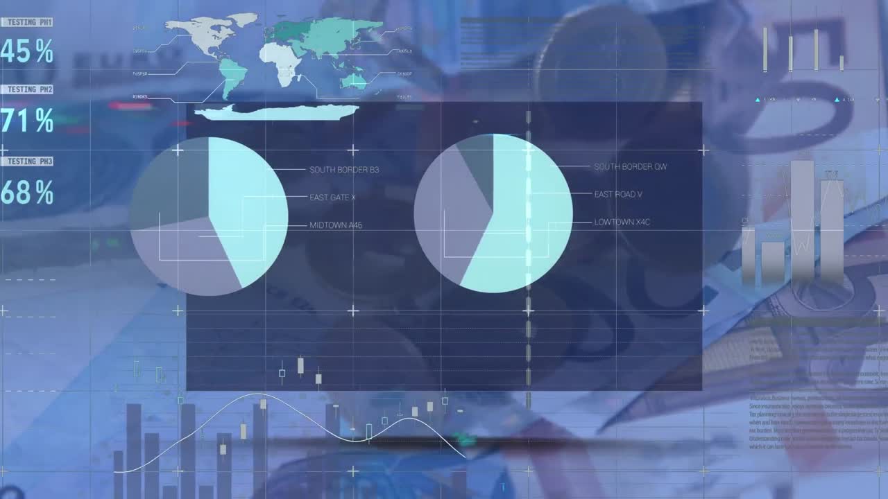 gráficos y gráficos de billetes y monedas en euros
