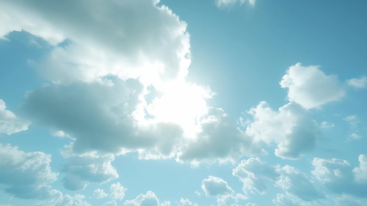 Time Lapse of White Clouds Moving Across a Bright Sunny Sky