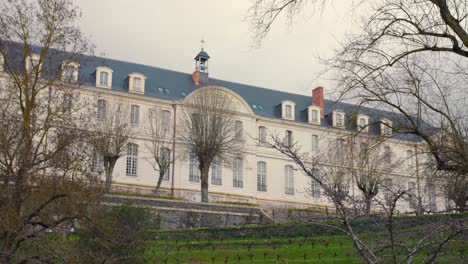 exterior of abbaye saint-nicolas d'angers in angers, france - wide