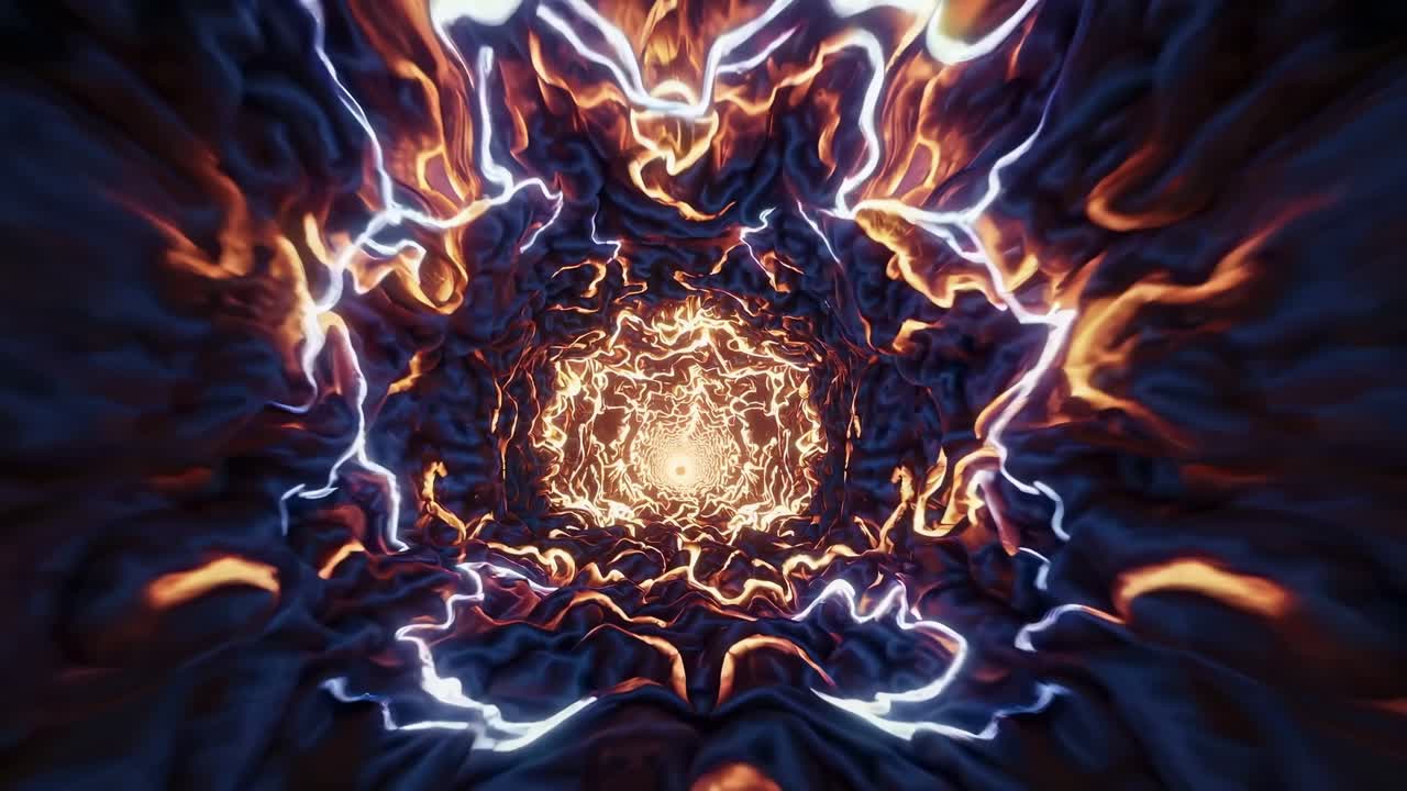 Abstract Tunnel of Fire and Lightning
