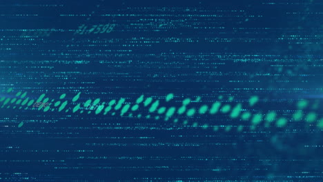 animation of data processing and glowing connections blue background