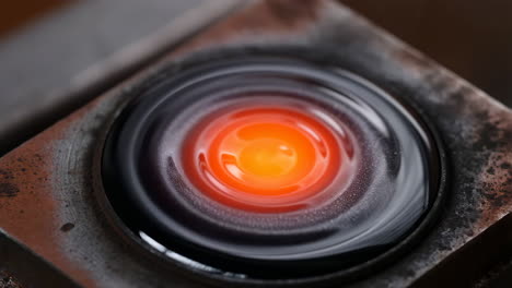 molten material with glowing center