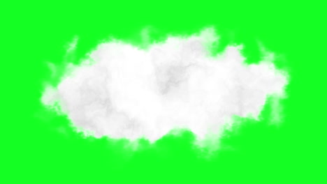 Weiße-Wolke-Auf-Grünem-Bildschirm-Chroma-Key