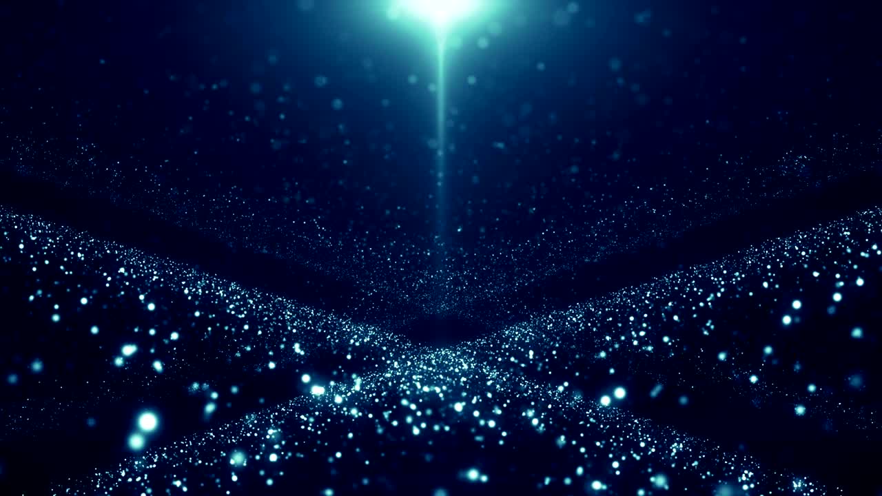 파란 먼지 입자 추상적인 빛 보케 모션 제목 영화적 배경 루프