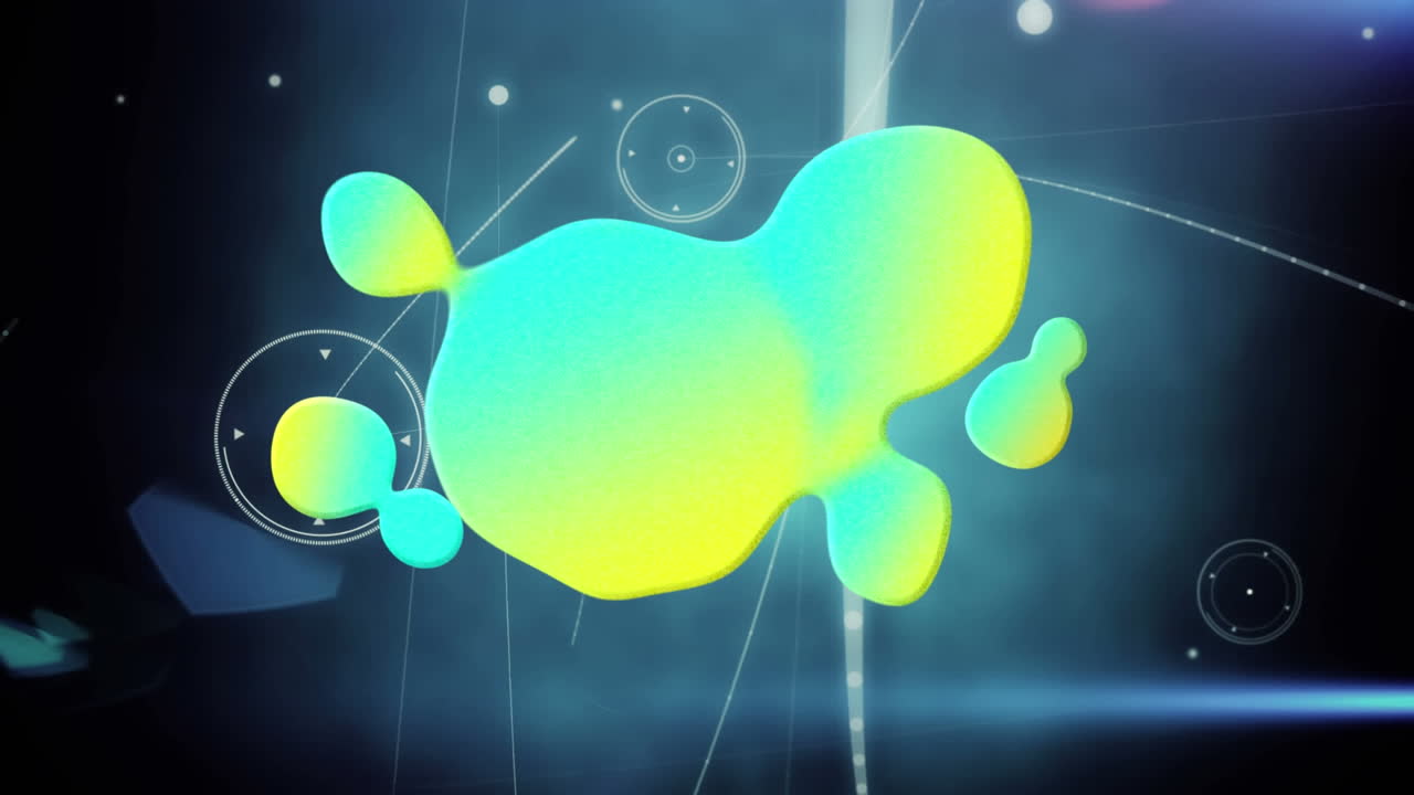 animación de una mancha brillante sobre redes de conexiones