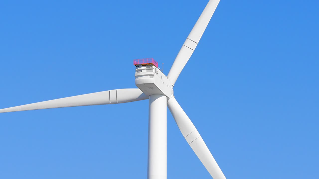 풍력 터빈 회전 클로즈업 루프