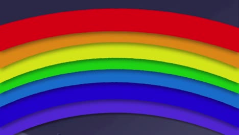 Animation-Des-Regenbogens,-Der-Auf-Dunkelblauem-Hintergrund-Winkt