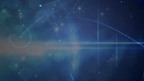 animation of network of connections over light spots