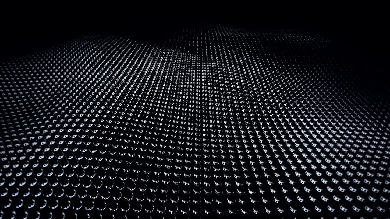 Modern abstract loopable bright blue metal surface wave