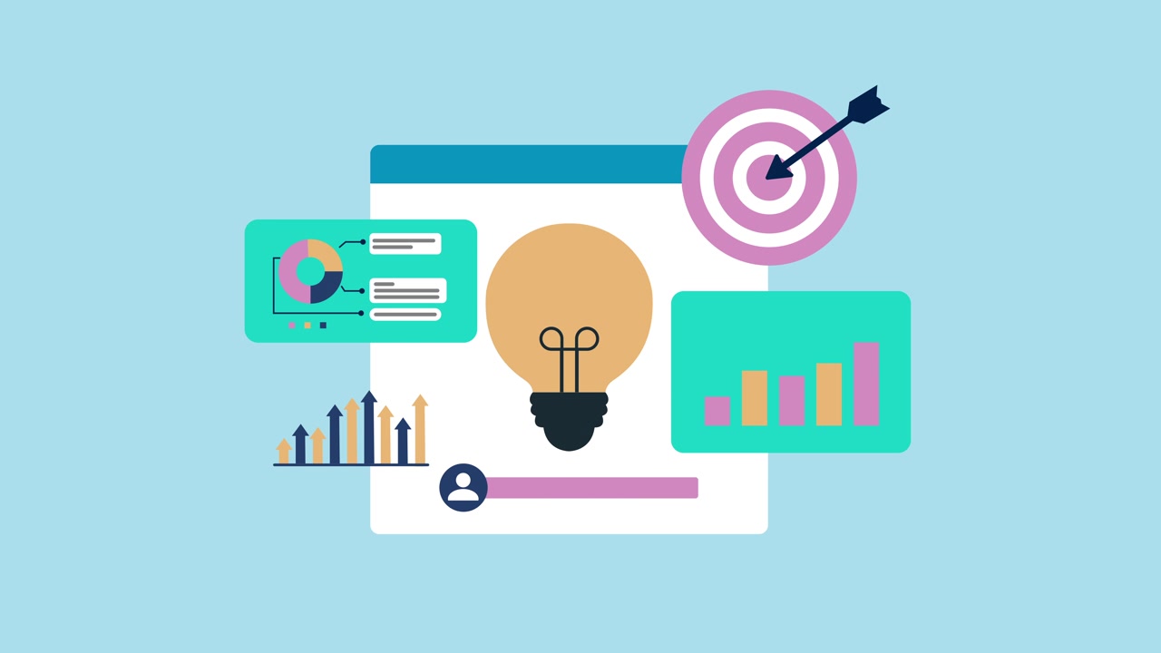 Animated Business Strategy and Growth Infographic Concept