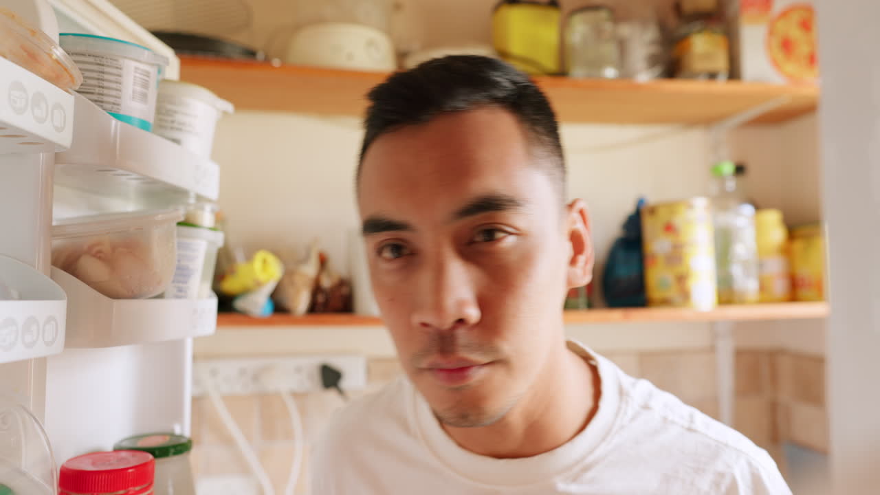 사람, 음식 및 냉장고 검색 성분