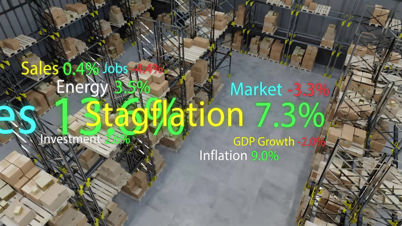 창고를 통해 비즈니스 텍스트 및 데이터 처리의 애니메이션