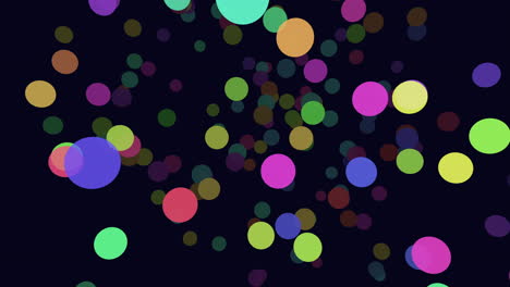 flying colorful neon dots on black gradient