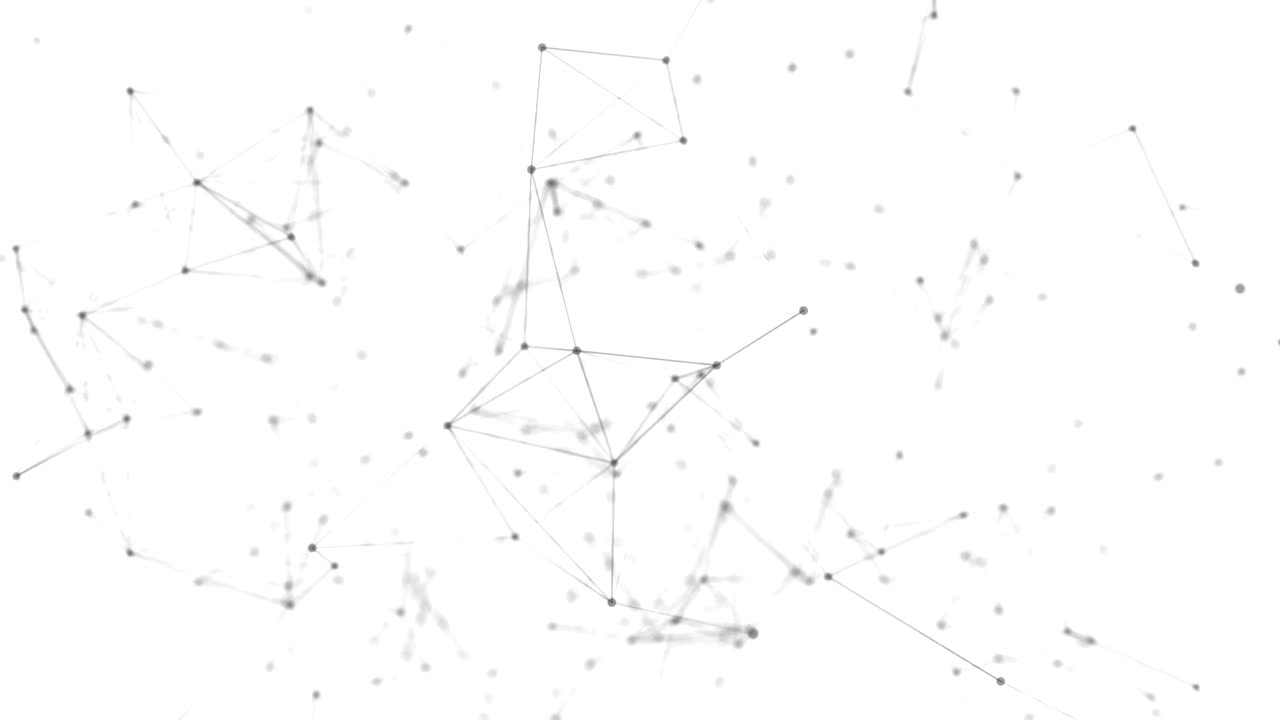 Abstrakt Plexus-nettverk, luksuriøst nettverk av sammenkoblede linjer og prikkpartikler for titler. Nettverkstilkoblinger. Myk, ren bakgrunn for bedriftspresentasjoner med sømløs loop.
