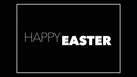 Happy-Easter-text-in-white-frame-on-fashion-black-gradient