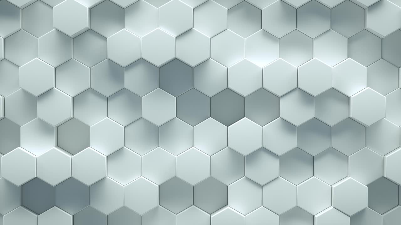 fondo hexagonal geométrico abstracto. concepto futurista y tecnológico. renderizado en 3d de bucle infinito