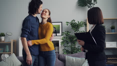 couple viewing a home with a real estate agent