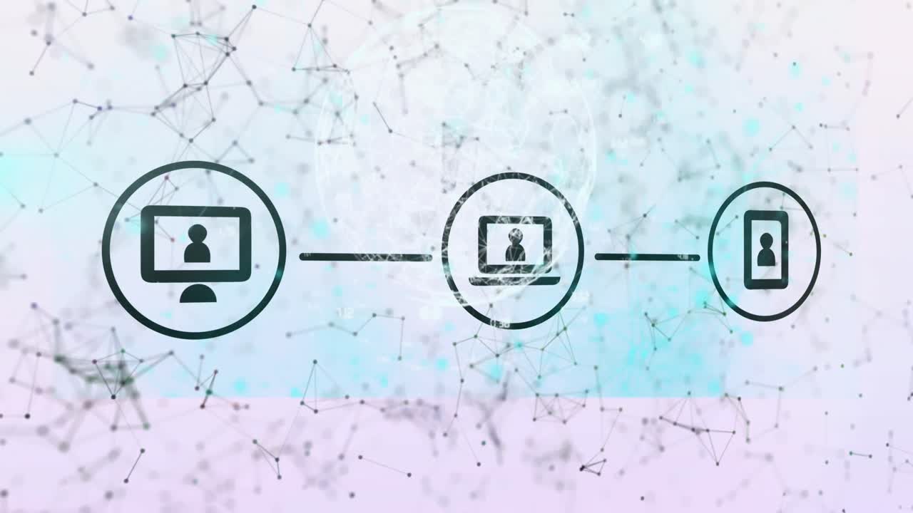 анимация синего неонового текста и палец вверх на сером текстурированном фоне