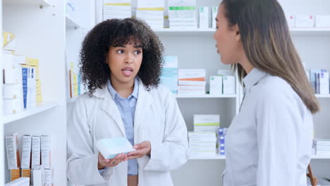 friendly pharmacist explaining dosage instructions