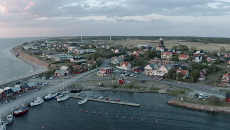 Seatown , Sandvik &Ouml;land Sweden , orbit drone-shot