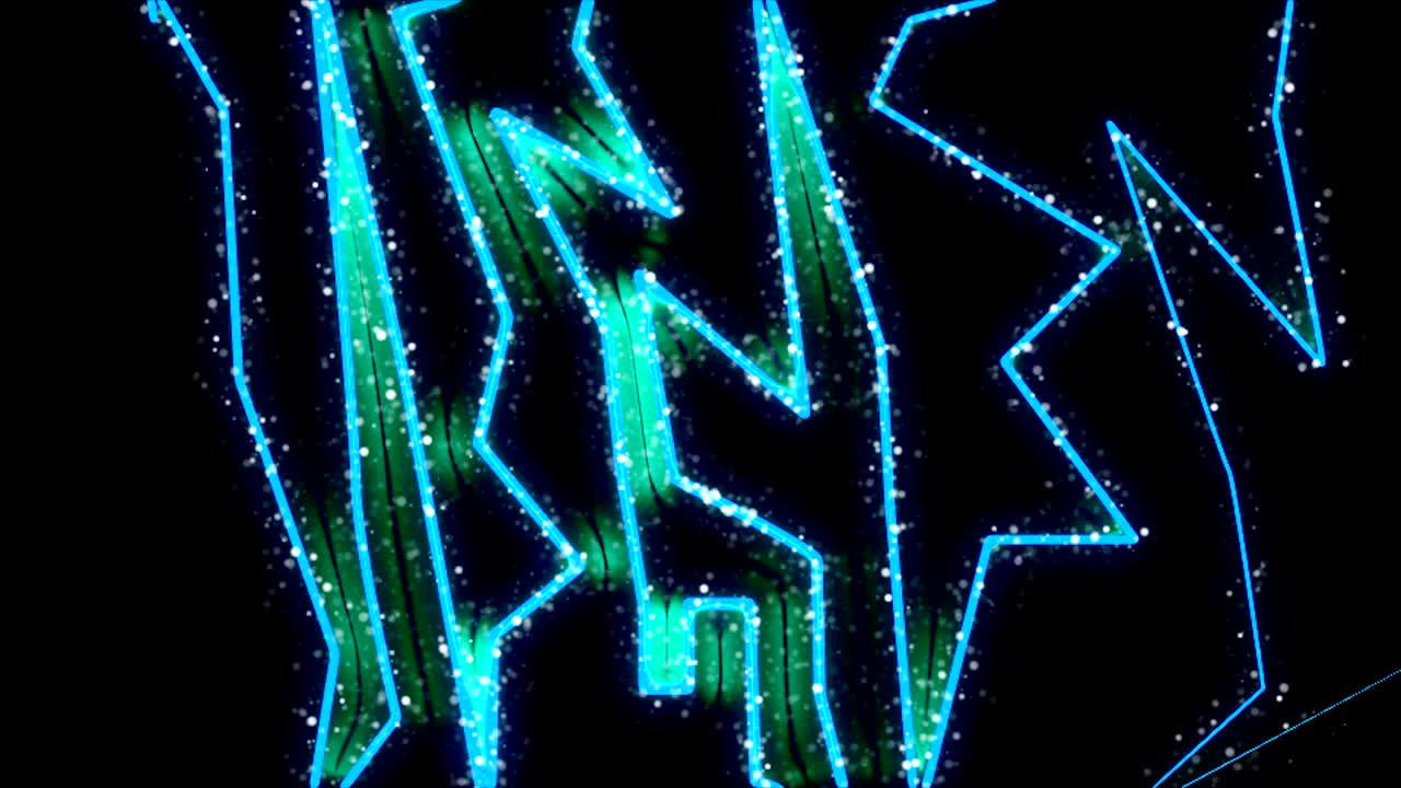 líneas rotas brillantes con partículas, telón de fondo generado por computadora abstracta, renderizado en 3d