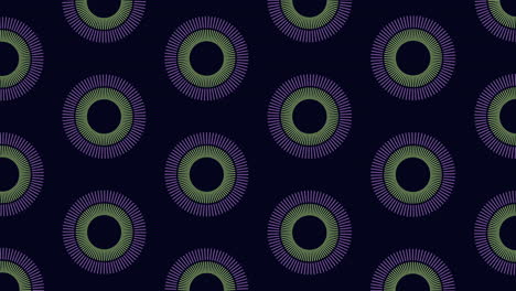 neon futuristic circles pattern with rainbow lines on black gradient
