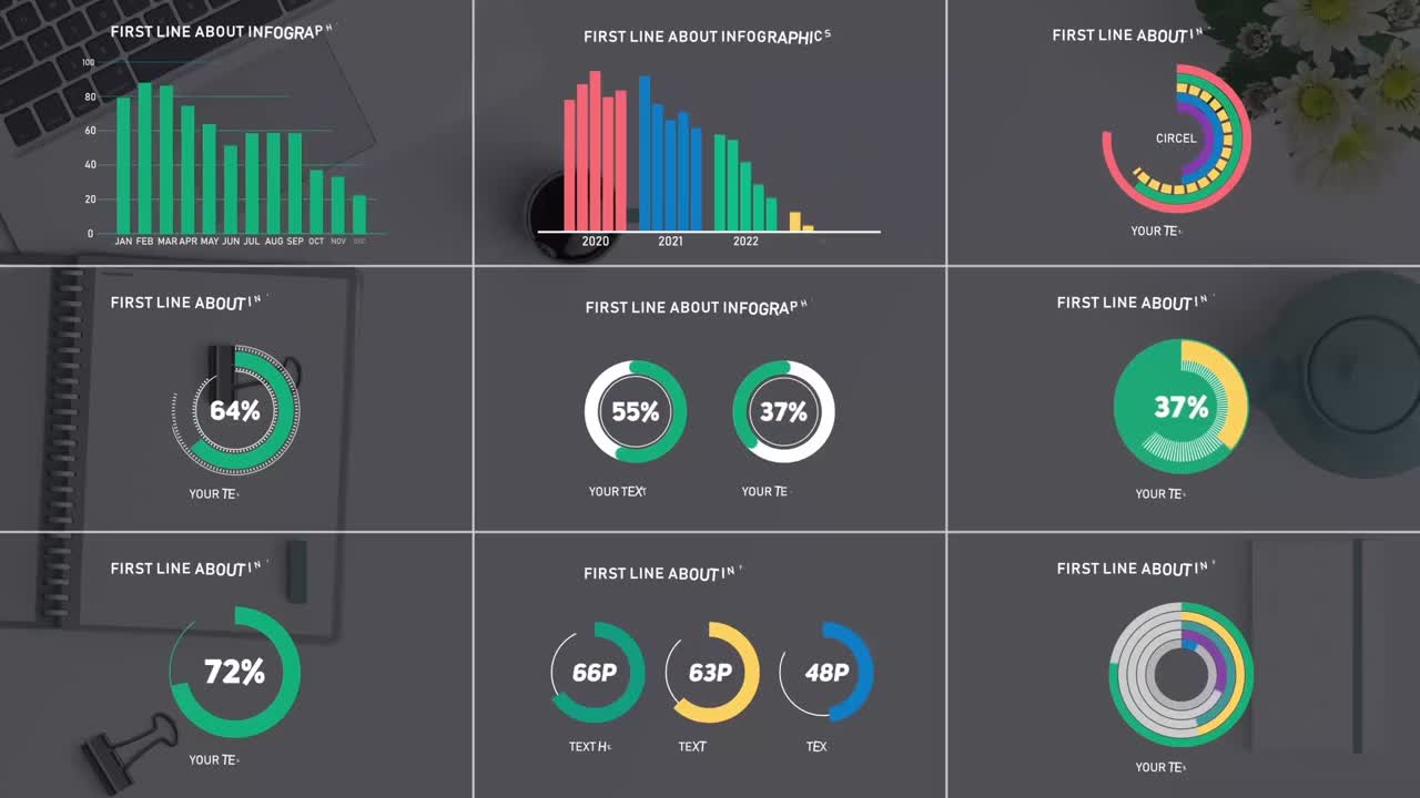 Infographic showing business data and trends