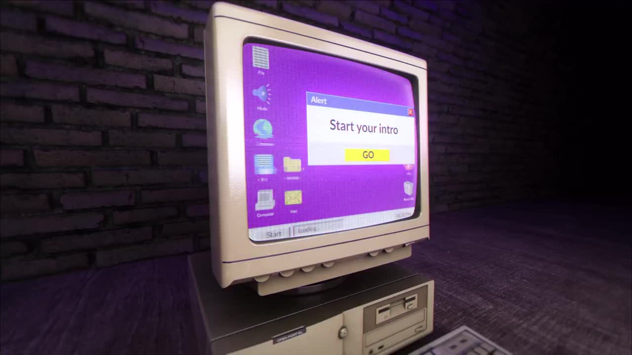 Old Computer Glitch Logo Intro