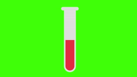 medical test tube on a green screen background