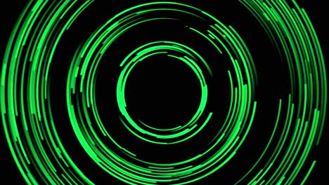 círculos verdes abstractos sobre un fondo negro