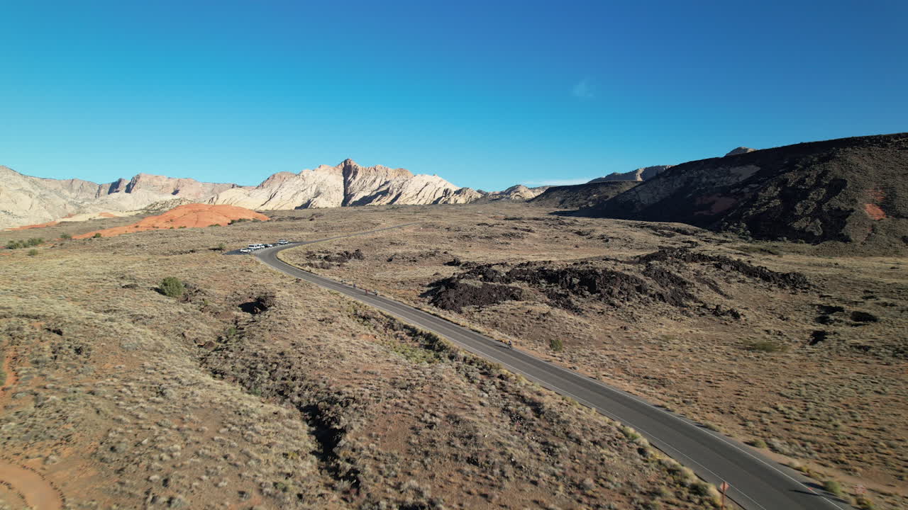 Desert Road Trip: Scenic Highway Through Arid Mountains