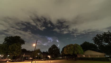 night storm over residential area