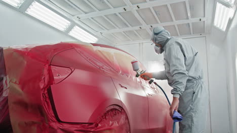 car painting in a paint booth