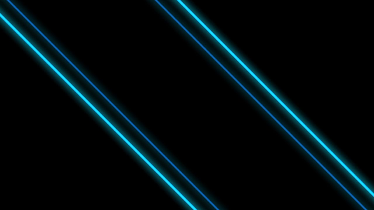 Dynamic Neon Light Stripes Moving on Dark Background