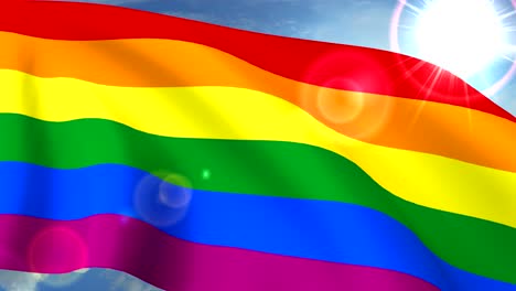 Gay-Pride-Regenbogenfahne-Schwenkend,-Lgbt,-Lesbisch,-Schwul,-Bisexuell,-Transgender,-4k