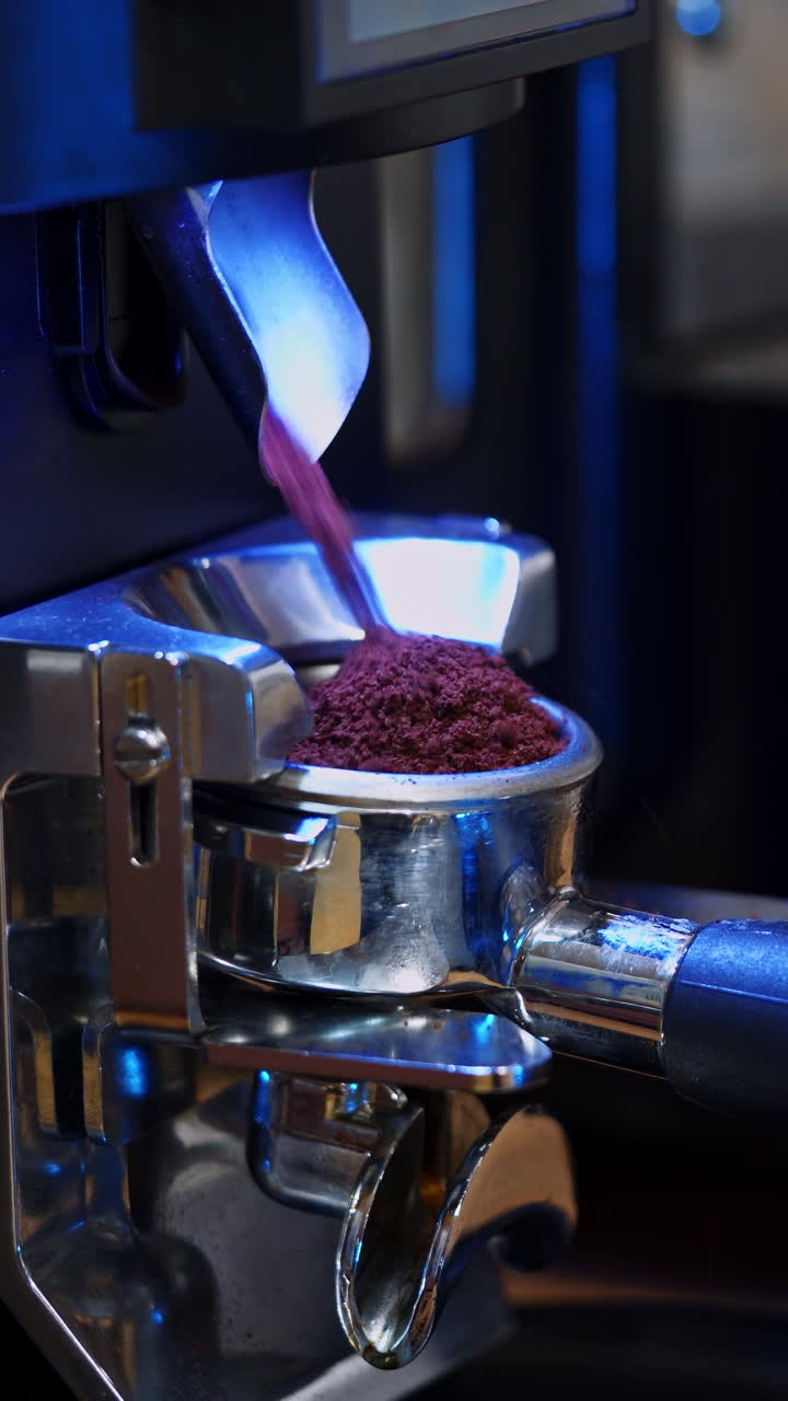 Barista working with coffee machine. Barista making coffee with espresso machine in cafe