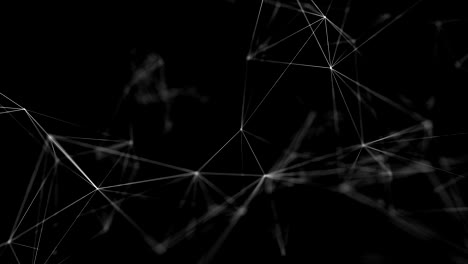 abstract plexus structure of many glowing lines and particles.